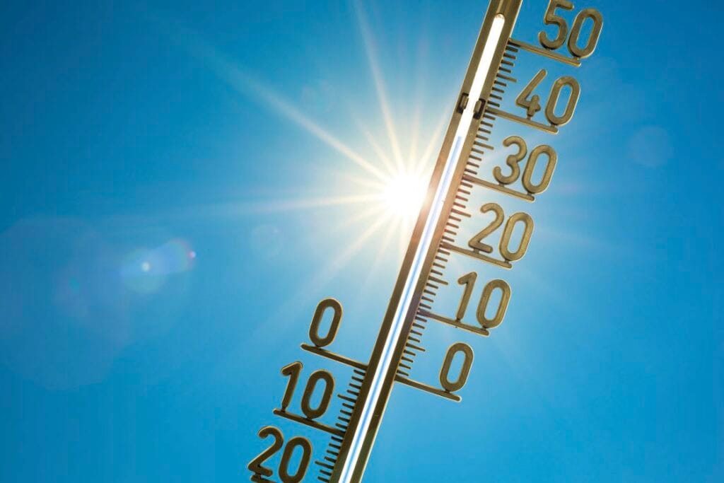 An image of temperature scale and sunshine